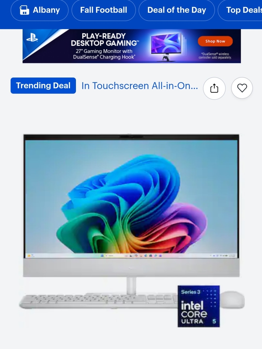 All-in-One Desktop Computer - White - Intel Core Ultra